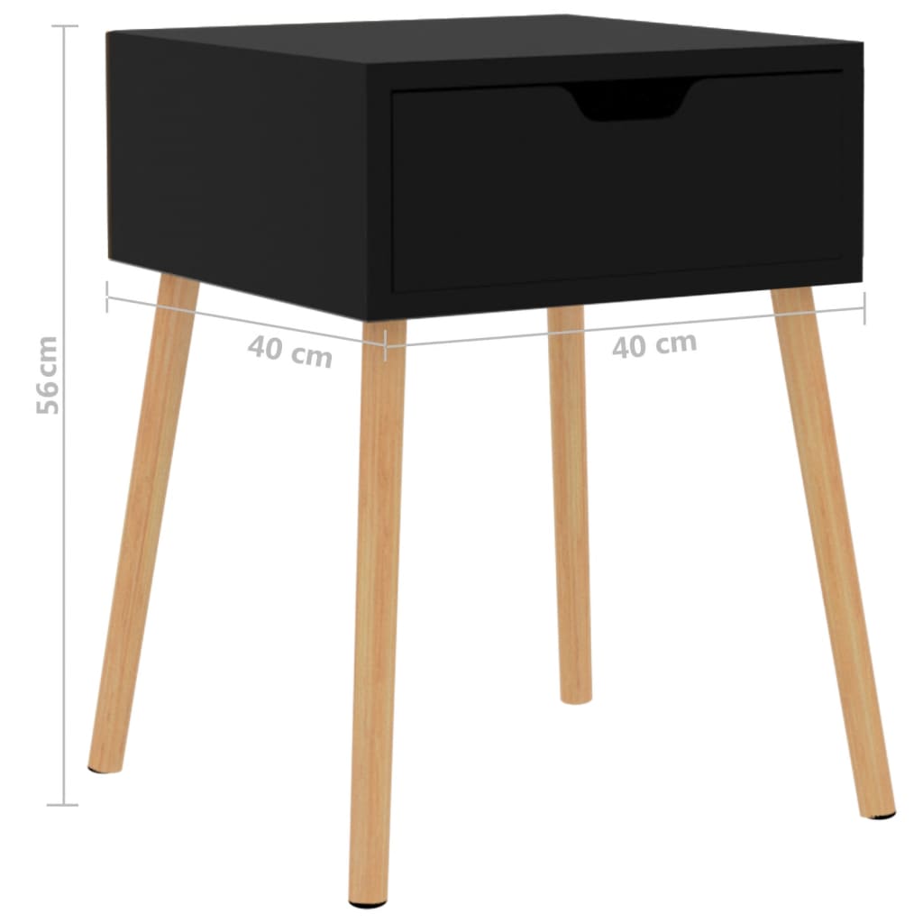 Yöpöydät 2 kpl musta 40x40x56 cm lastulevy - Sisustajankoti.fi