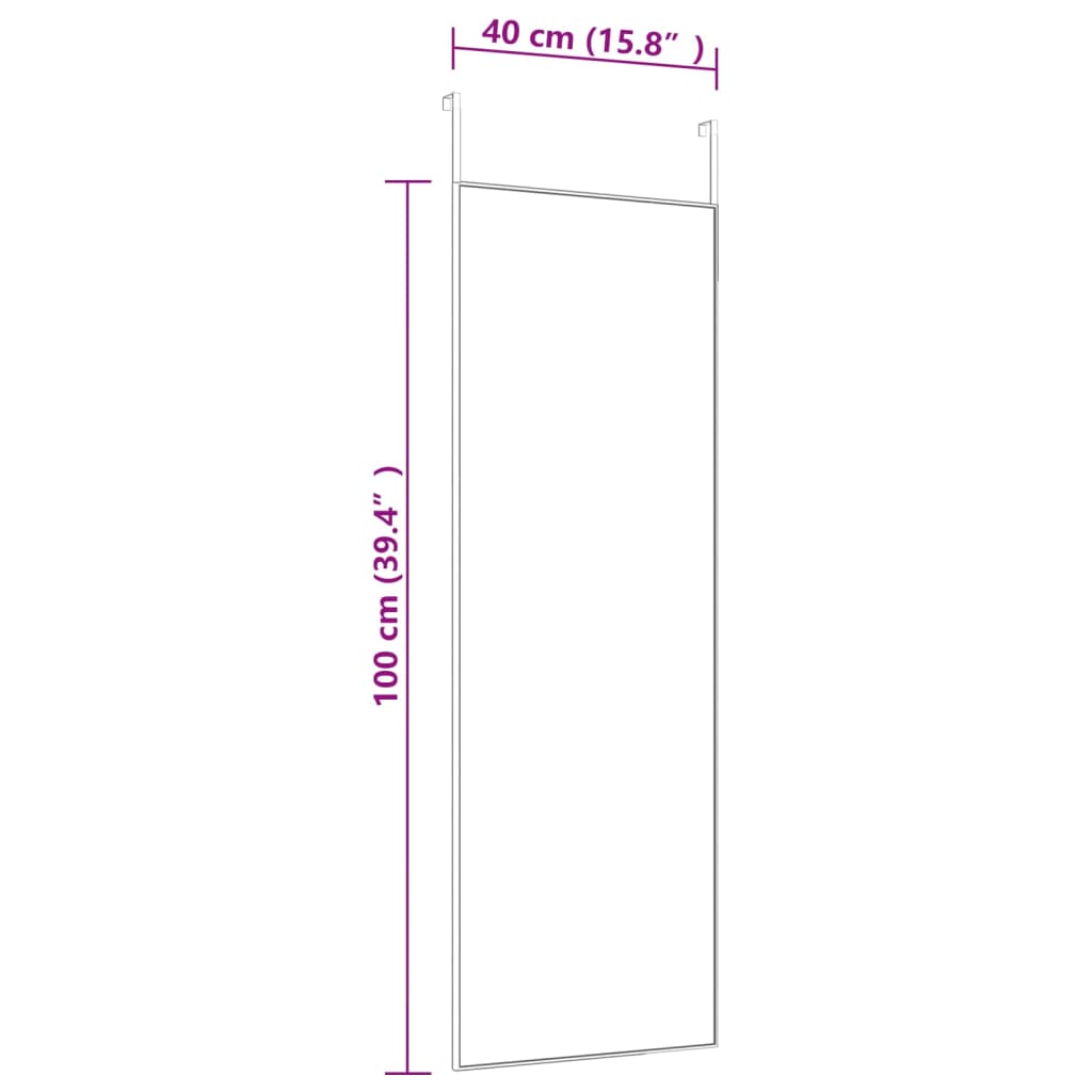 Ovipeili musta 40x100 cm lasi ja alumiini - Sisustajankoti.fi
