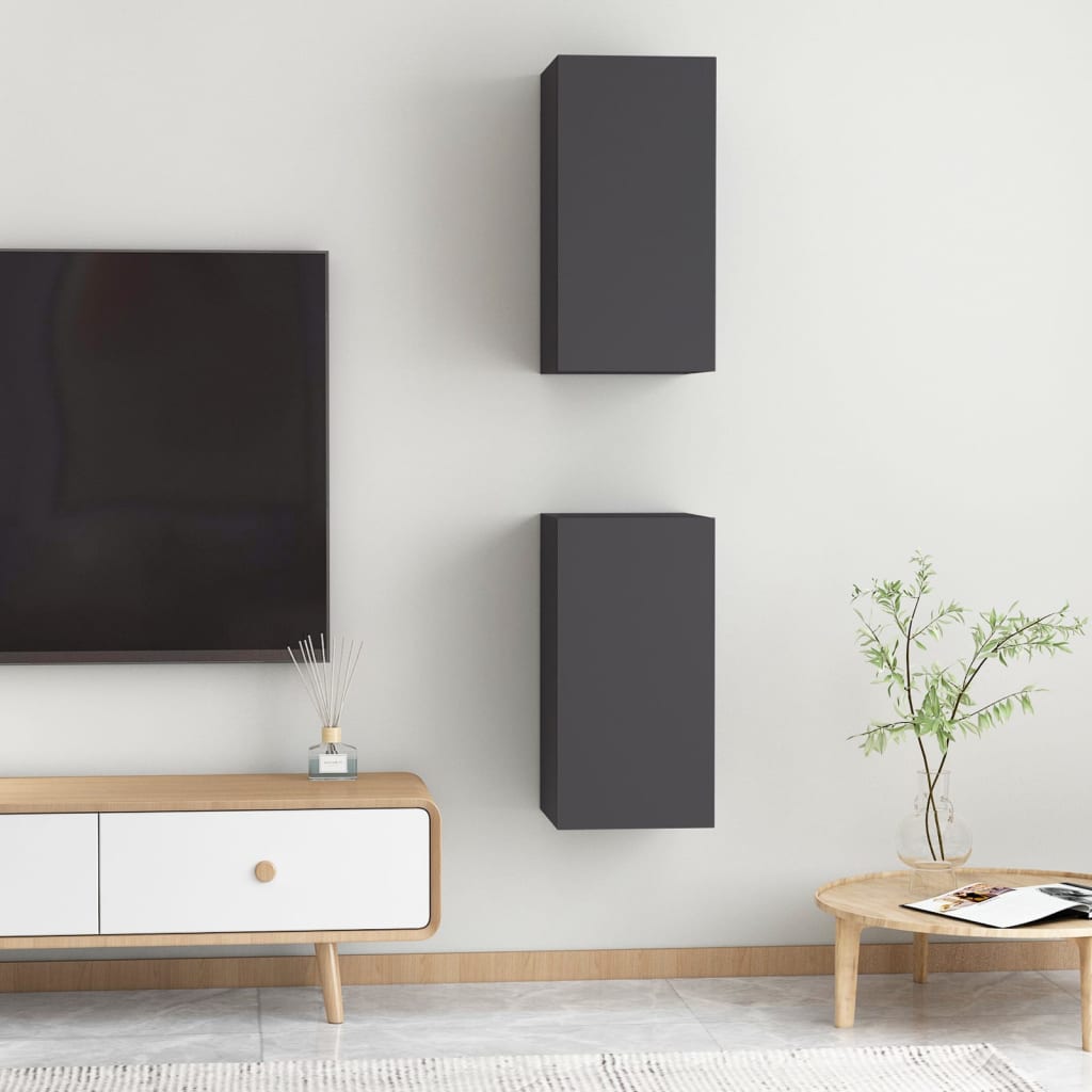 TV-tasot 2 kpl harmaa 30,5x30x60 cm - Sisustajankoti.fi