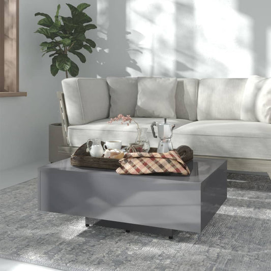 Sohvapöytä korkeakiilto harmaa 85x55x31 cm - Sisustajankoti.fi