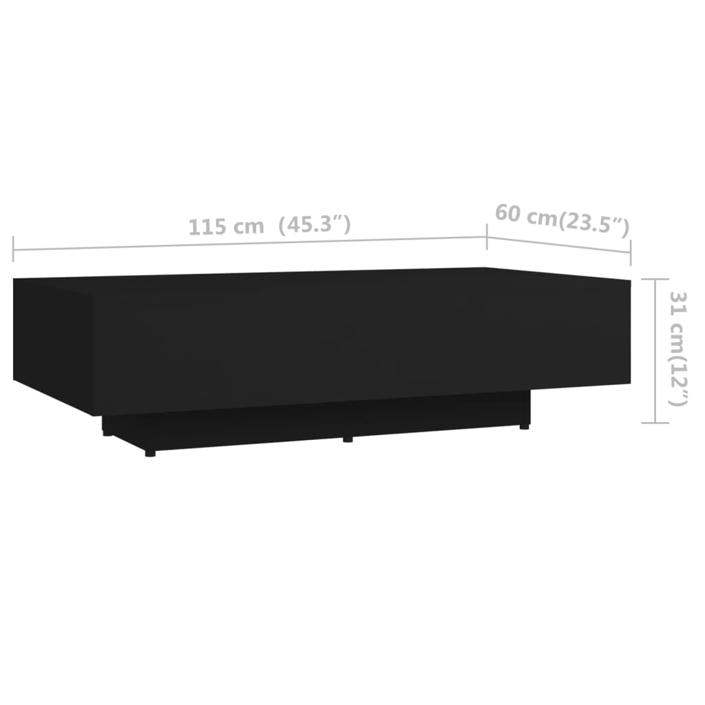 Sohvapöytä musta 115x60x31 cm - Sisustajankoti.fi