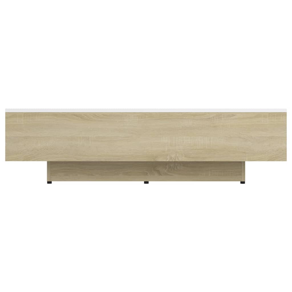 Sohvapöytä valkoinen ja Sonoma-tammi 115x60x31 cm - Sisustajankoti.fi
