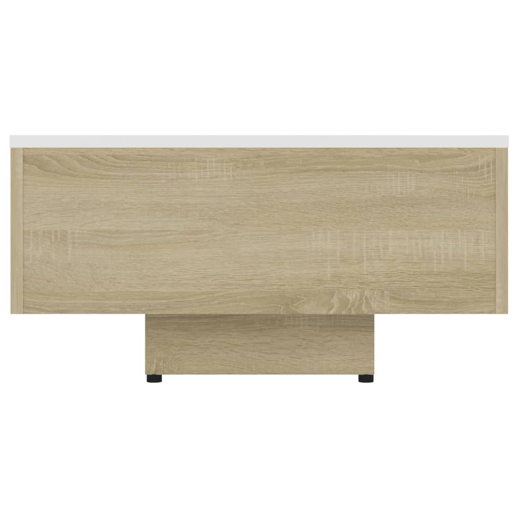 Sohvapöytä valkoinen ja Sonoma-tammi 115x60x31 cm - Sisustajankoti.fi