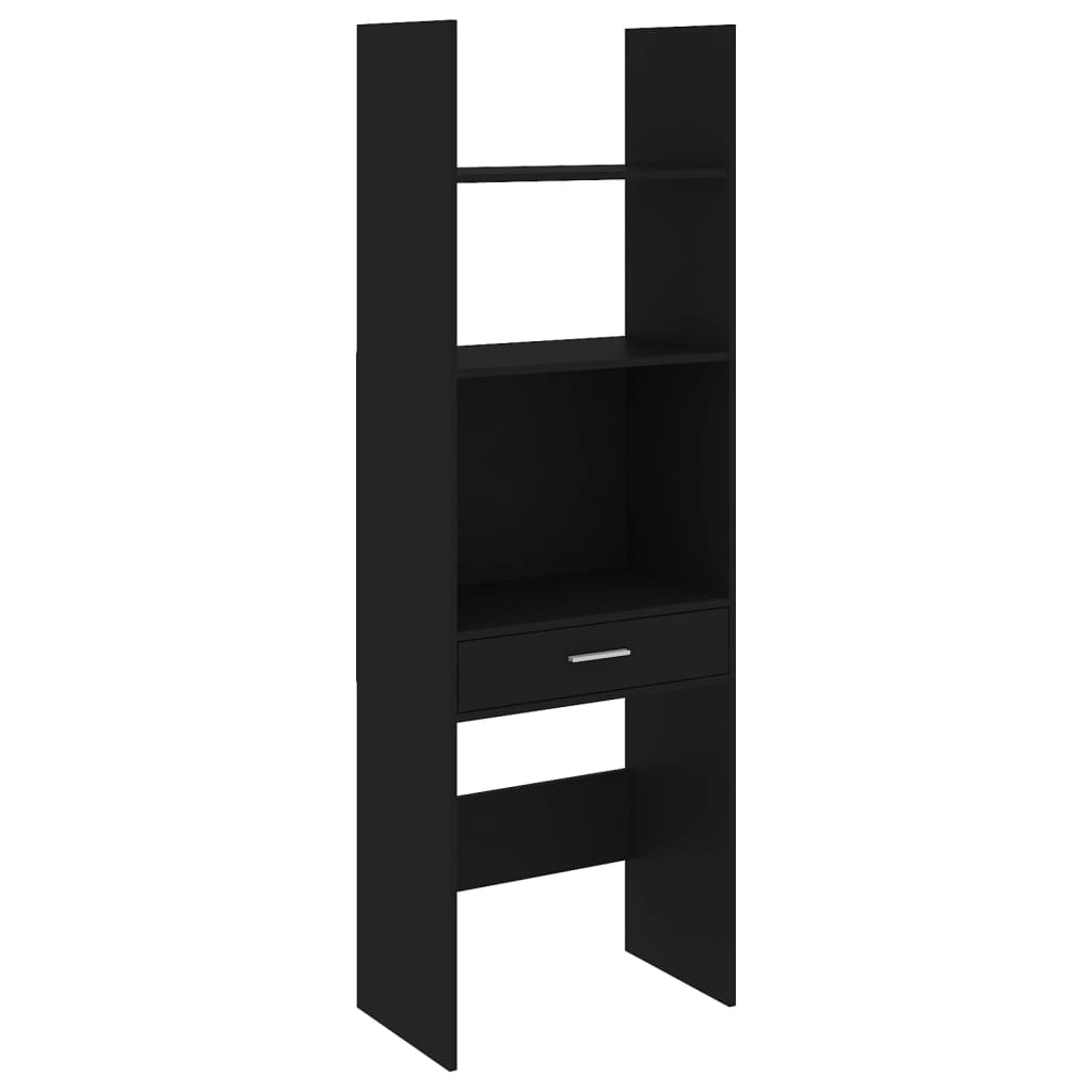 Kirjahylly musta 60x35x180 cm lastulevy - Sisustajankoti.fi