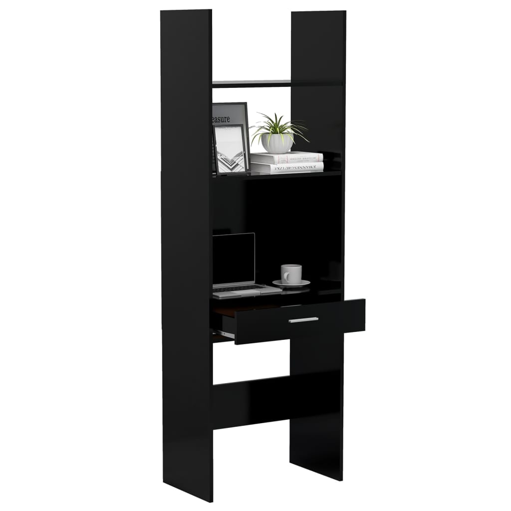 Kirjahylly musta 60x35x180 cm lastulevy - Sisustajankoti.fi