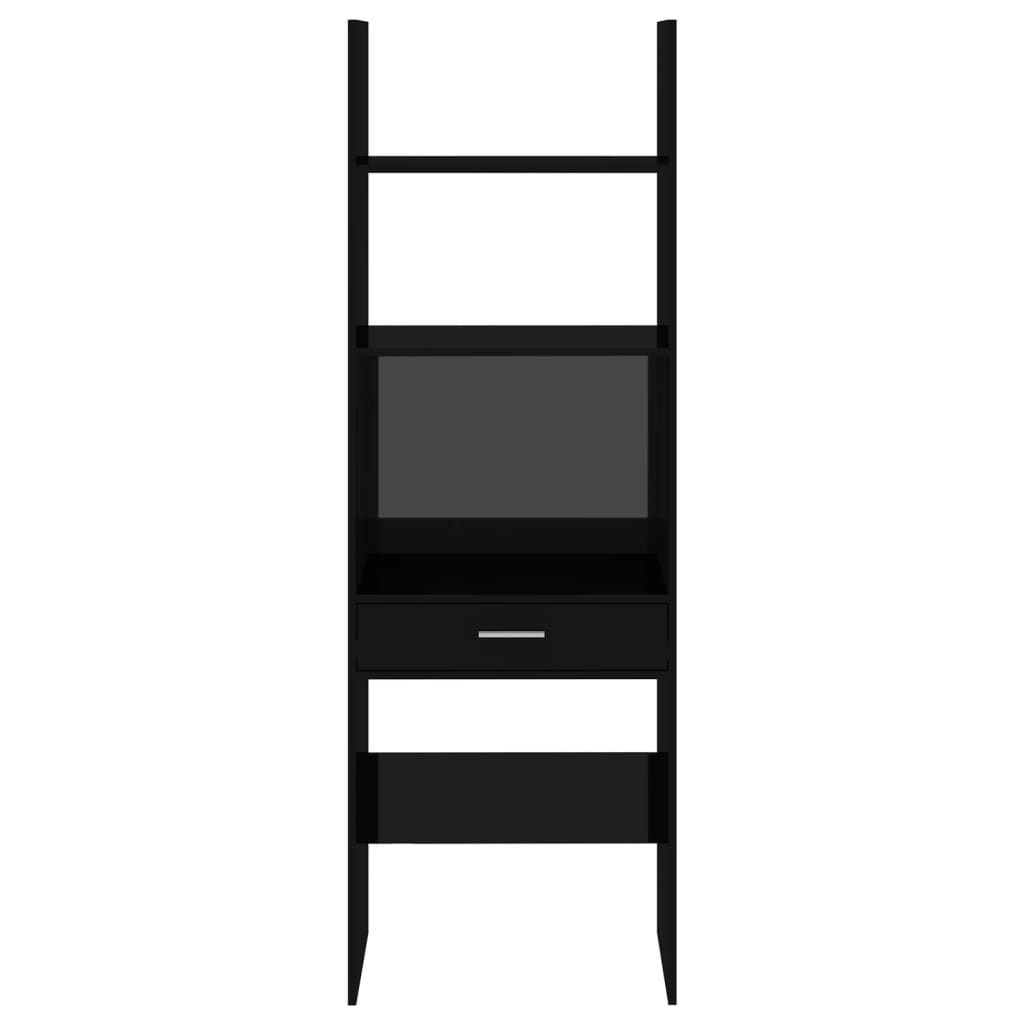 Kirjahylly korkeakiilto musta 60x35x180 cm lastulevy - Sisustajankoti.fi