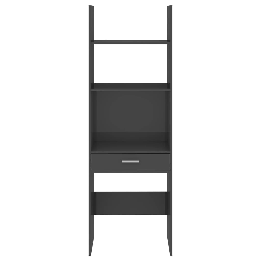 Kirjahylly korkeakiilto harmaa 60x35x180 cm lastulevy - Sisustajankoti.fi