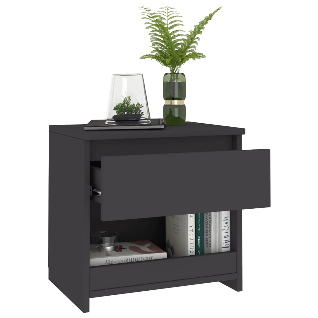Yöpöydät 2 kpl harmaa 40x30x39 cm lastulevy - Sisustajankoti.fi