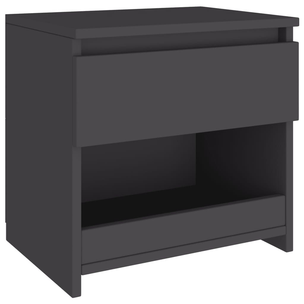 Yöpöydät 2 kpl harmaa 40x30x39 cm lastulevy - Sisustajankoti.fi