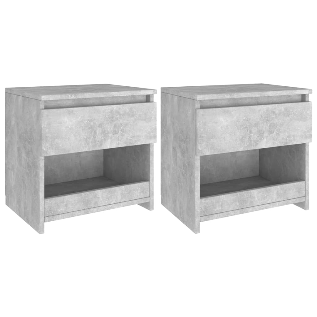 Yöpöydät 2 kpl betoninharmaa 40x30x39 cm lastulevy - Sisustajankoti.fi