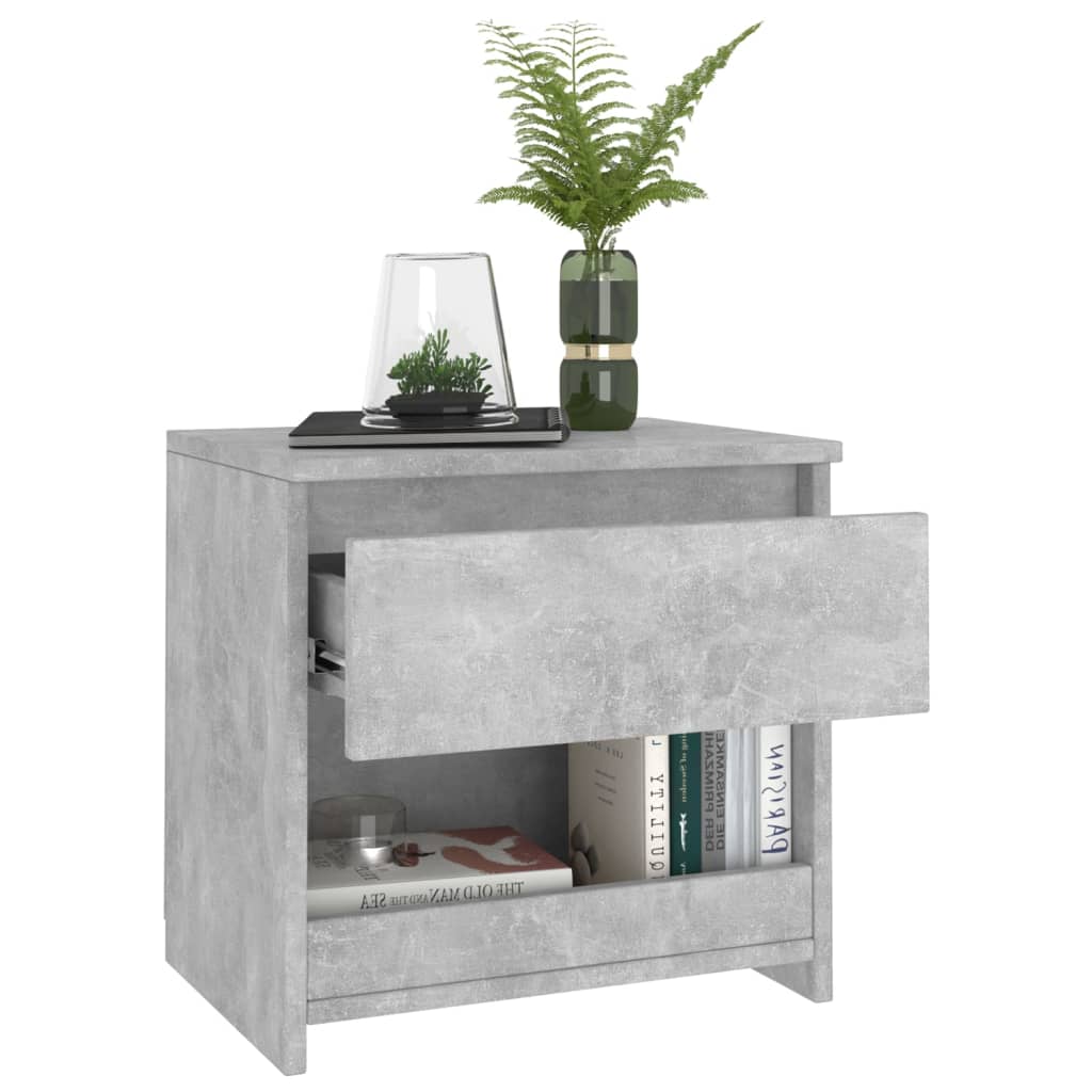 Yöpöydät 2 kpl betoninharmaa 40x30x39 cm lastulevy - Sisustajankoti.fi