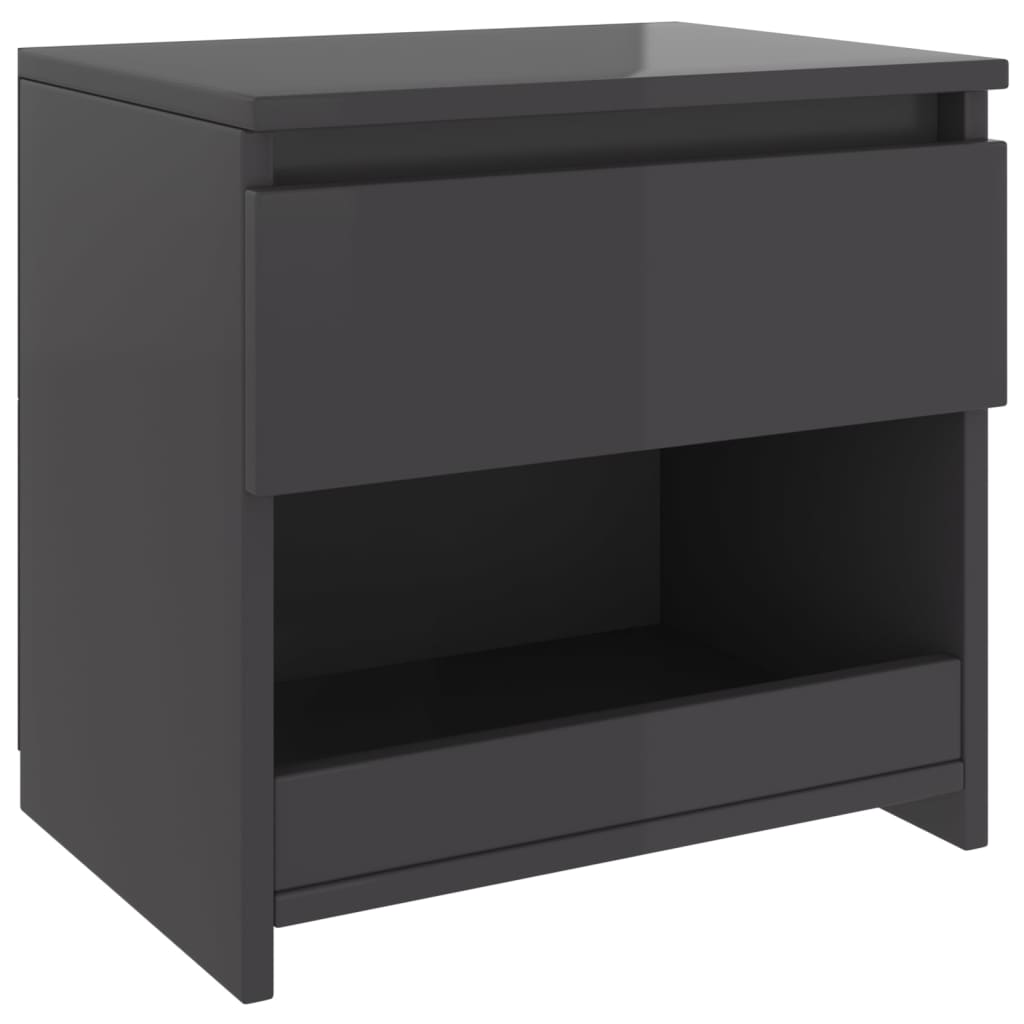Yöpöydät 2kpl korkeakiilto harmaa 40x30x39 cm lastulevy - Sisustajankoti.fi