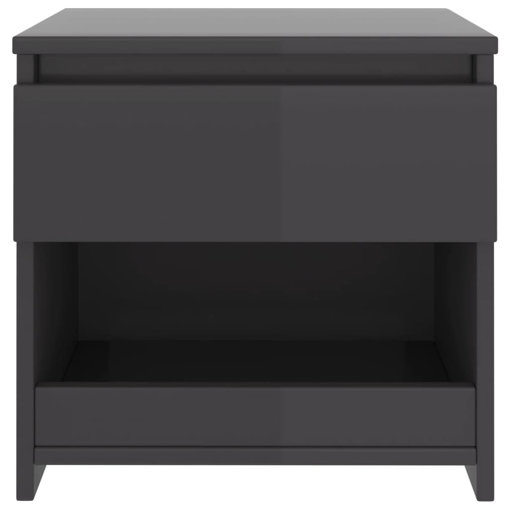 Yöpöydät 2kpl korkeakiilto harmaa 40x30x39 cm lastulevy - Sisustajankoti.fi