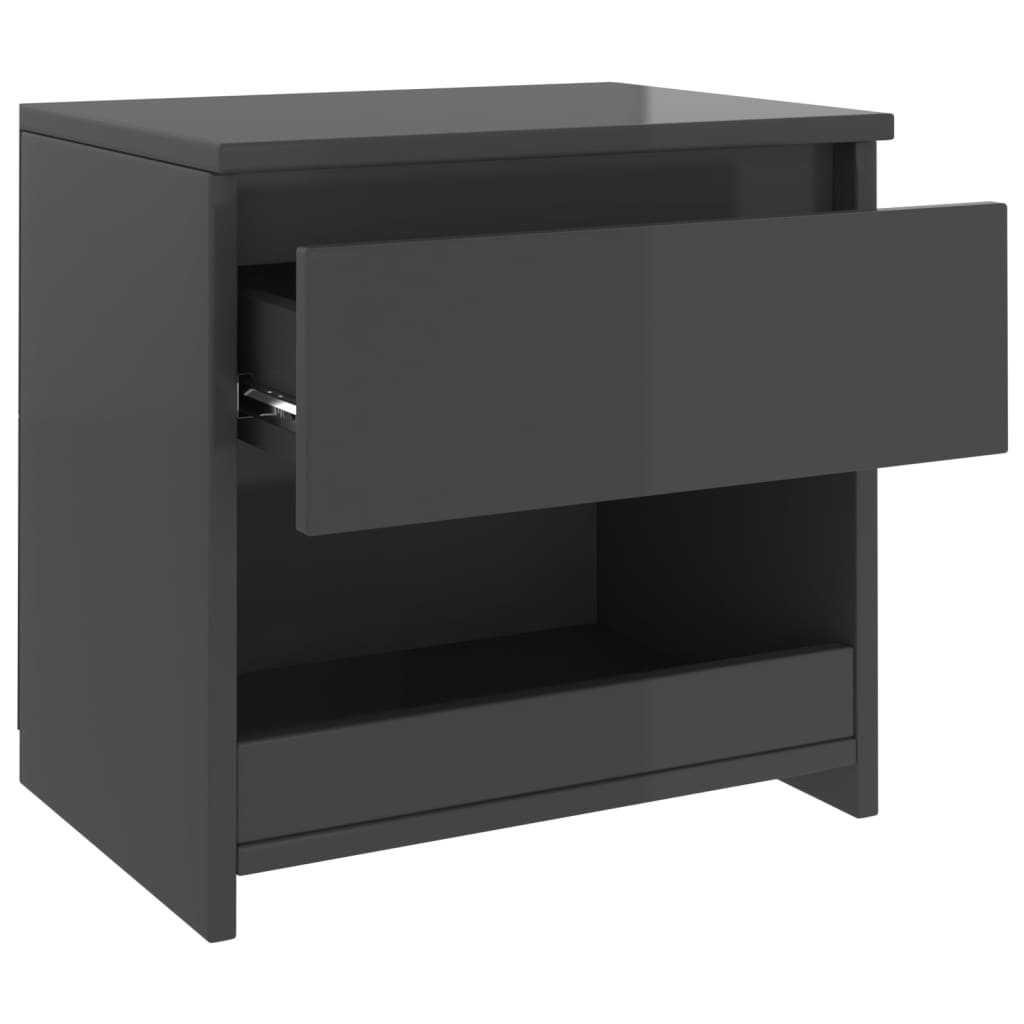 Yöpöydät 2kpl korkeakiilto harmaa 40x30x39 cm lastulevy - Sisustajankoti.fi