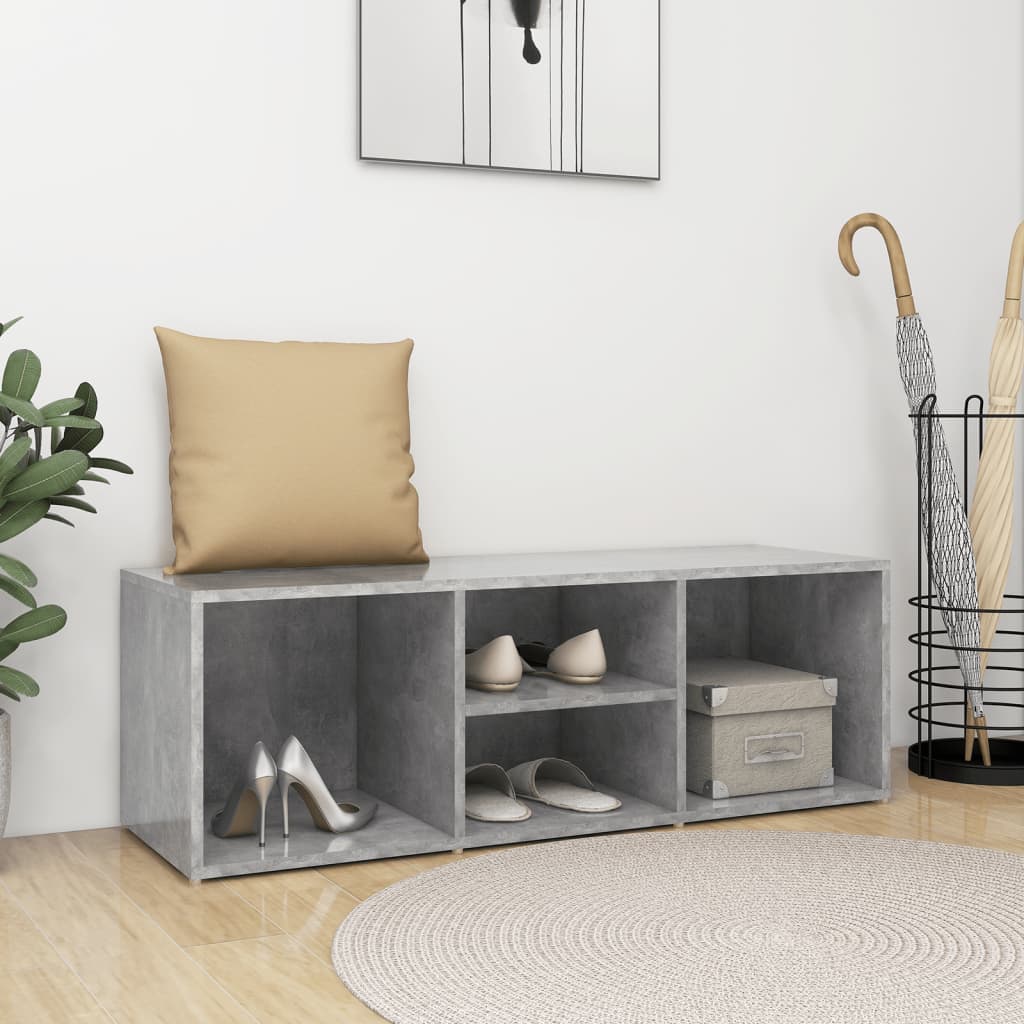 Kenkien säilytyspenkki betoninharmaa 105x35x35 cm lastulevy - Sisustajankoti.fi