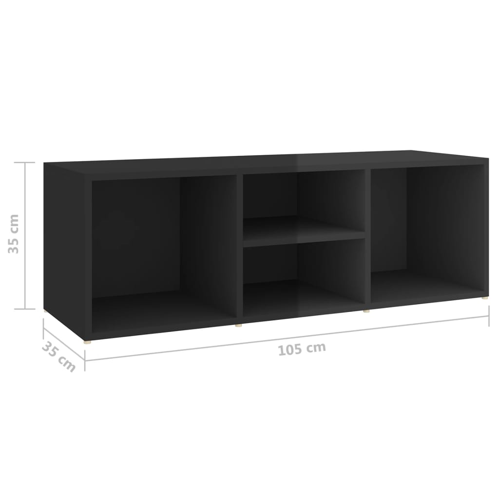 Kenkien säilytyspenkki korkeakiilto musta 105x35x35cm lastulevy - Sisustajankoti.fi