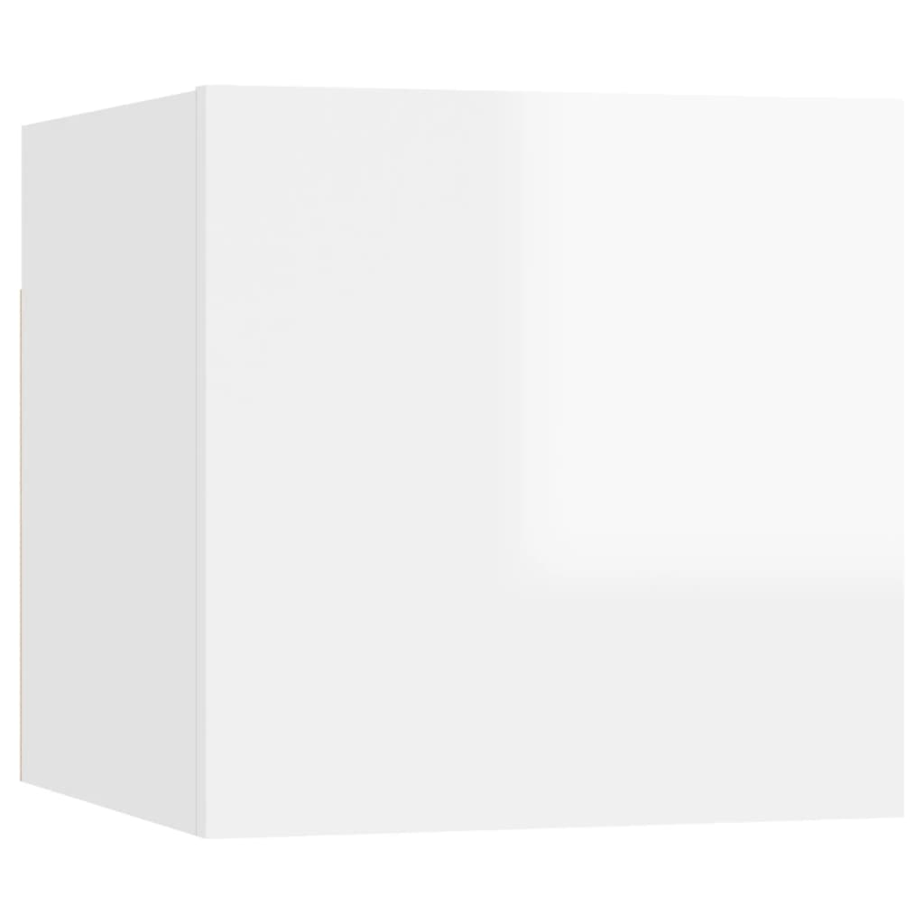 Seinäkiinnitettävät TV-tasot 2kpl kork.kiilto valk 30,5x30x30cm - Sisustajankoti.fi