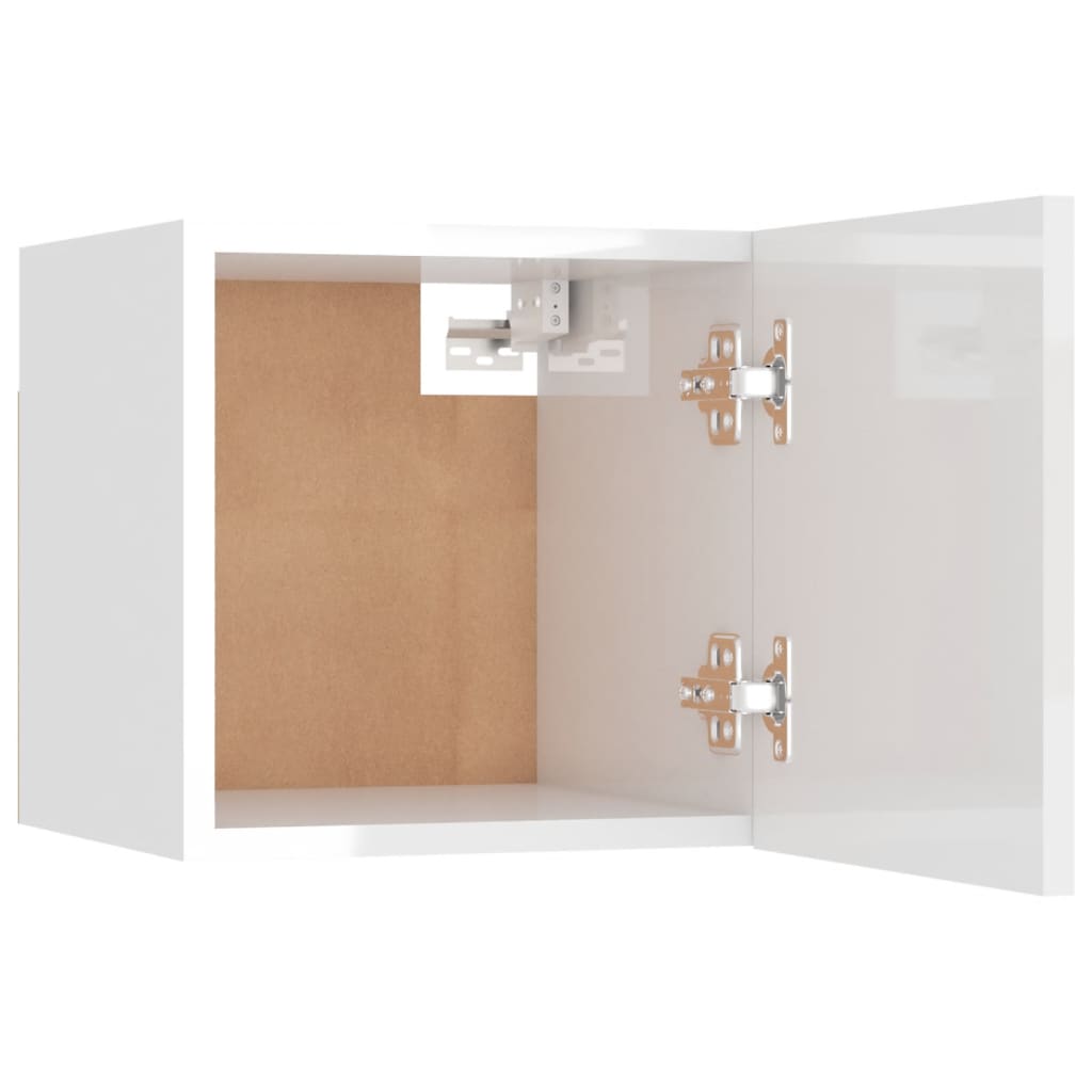 Seinäkiinnitettävät TV-tasot 2kpl kork.kiilto valk 30,5x30x30cm - Sisustajankoti.fi