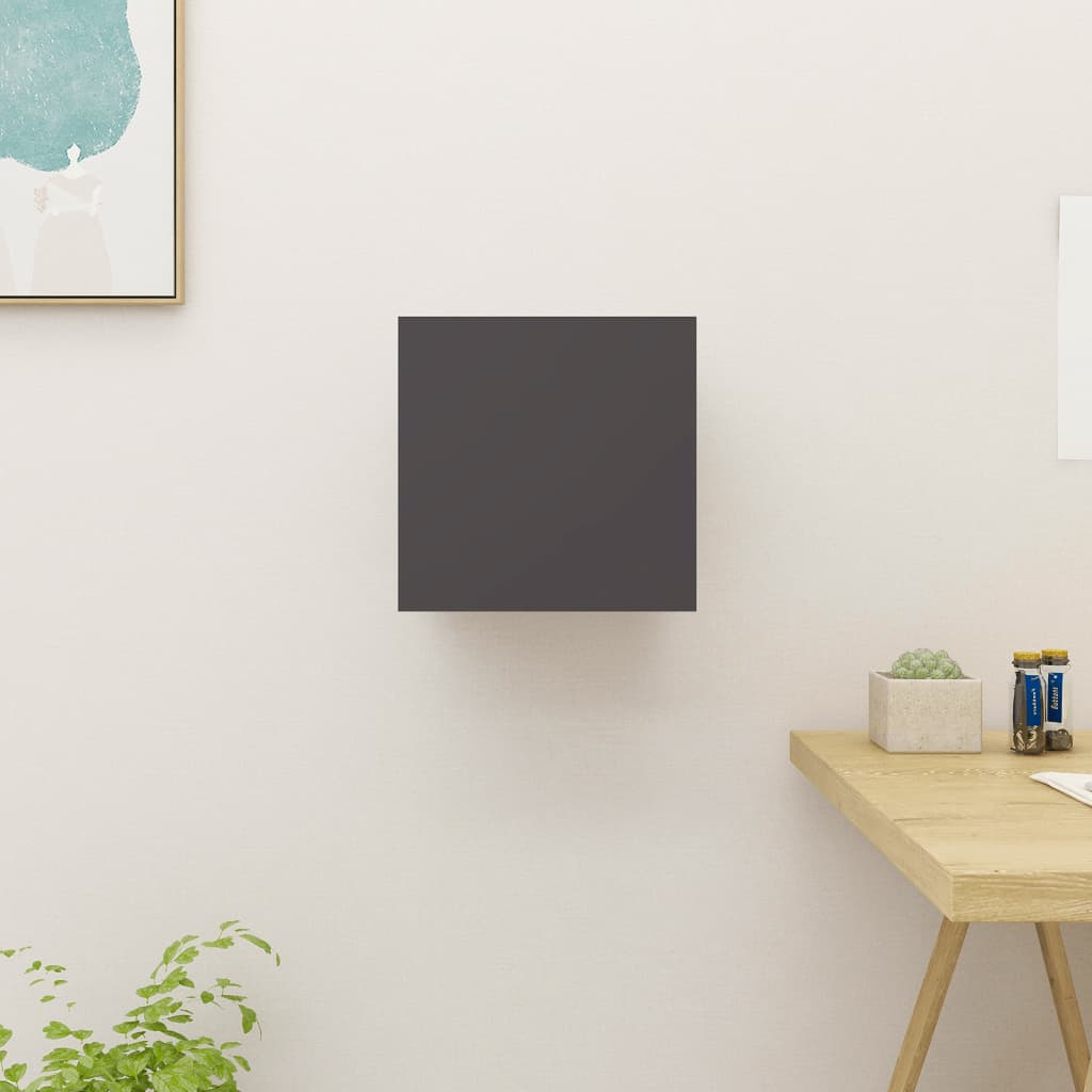 Seinäkiinnitettävä TV-taso korkeakiillto harmaa 30,5x30x30cm - Sisustajankoti.fi