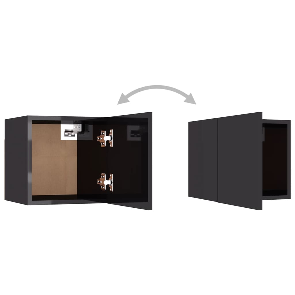 Seinäkiinnitettävä TV-taso 4 kpl kork.kiillto harm 30,5x30x30cm - Sisustajankoti.fi
