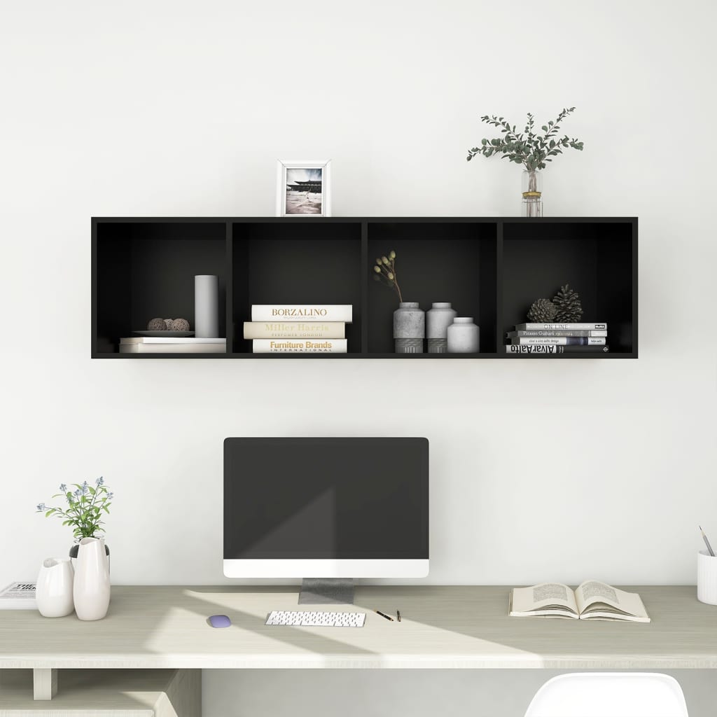 Seinäkiinnitettävä TV-taso musta 37x37x142,5 cm - Sisustajankoti.fi