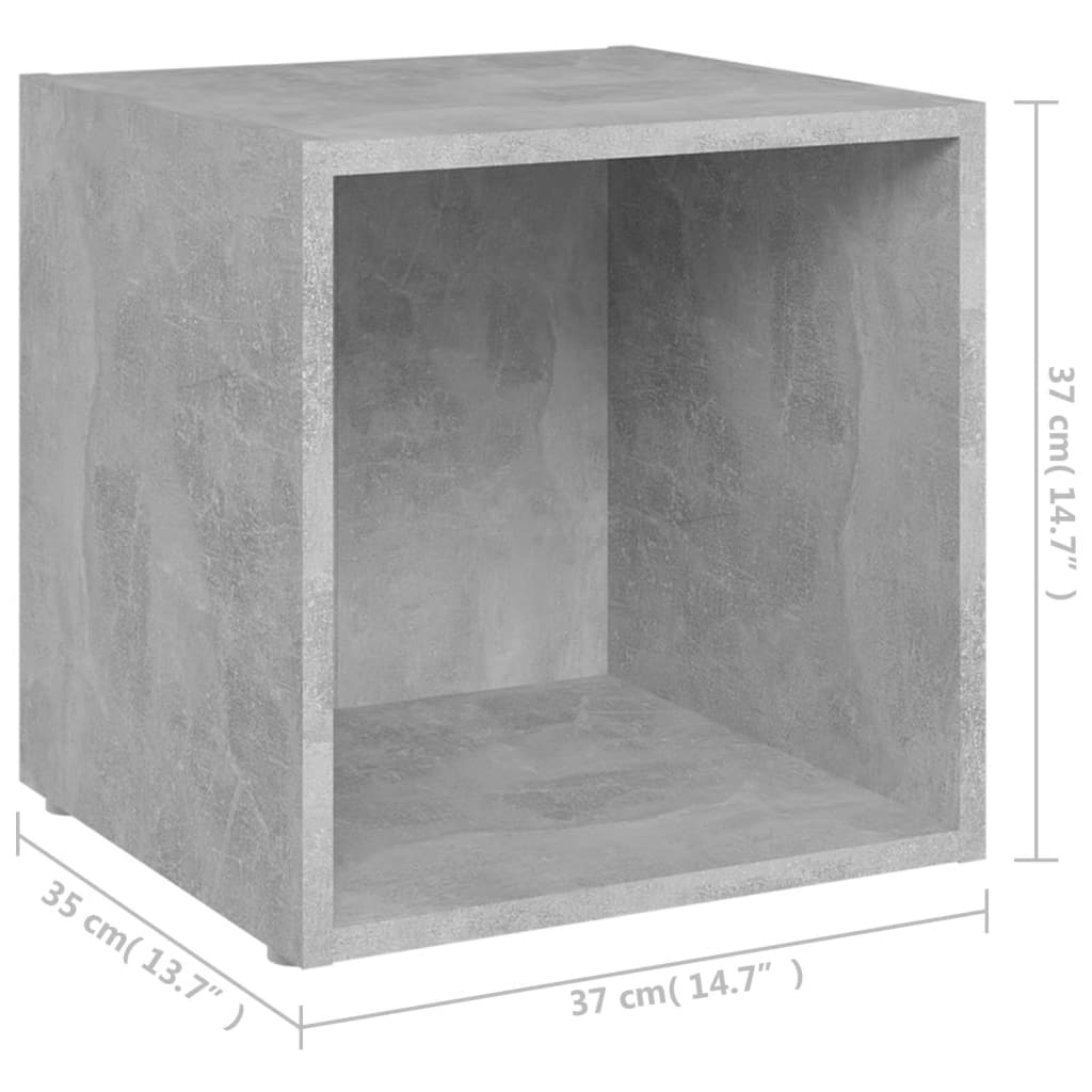 TV-tasot 4 kpl betoninharmaa 37x35x37 cm lastulevy - Sisustajankoti.fi