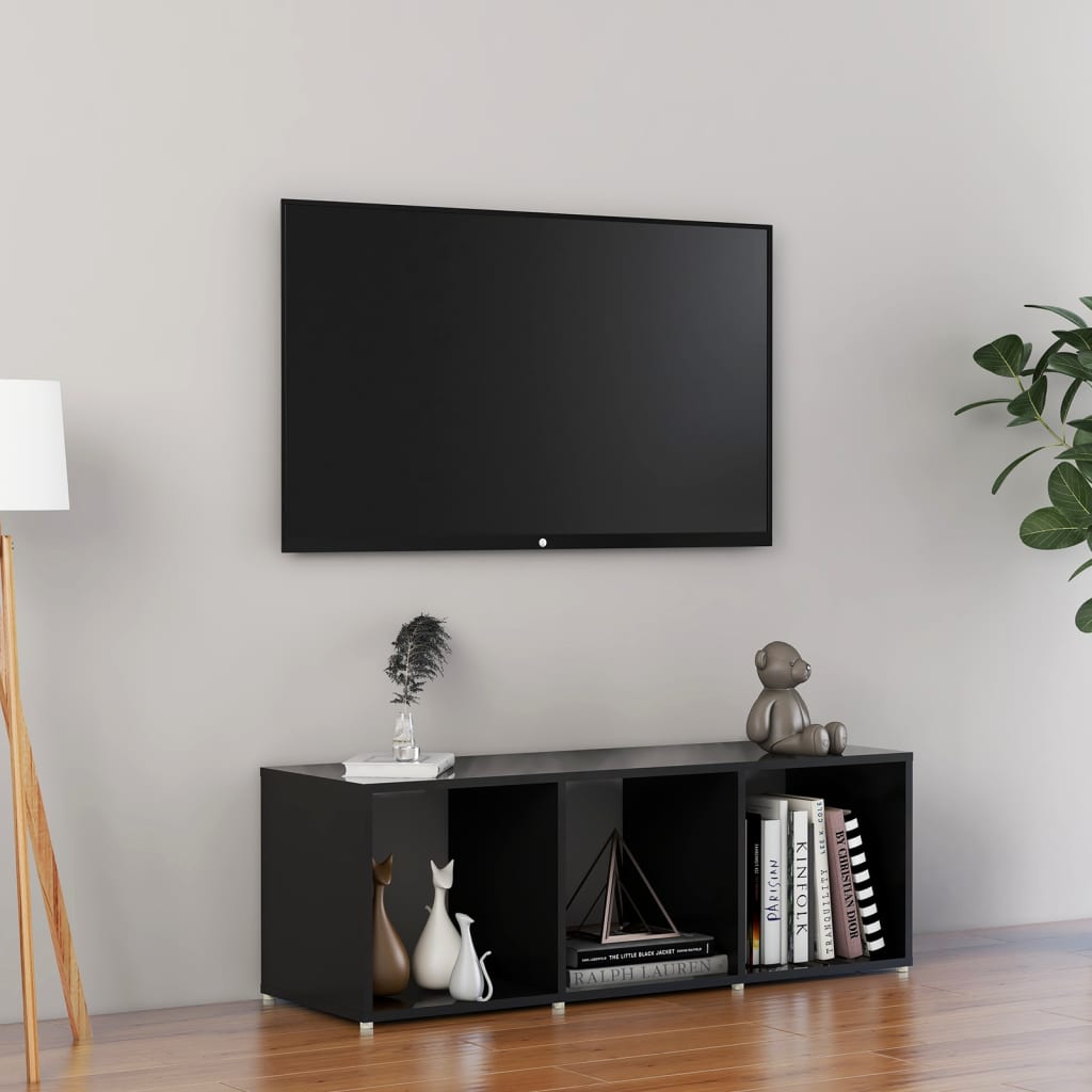 TV-taso korkeakiilto musta 107x35x37 cm lastulevy - Sisustajankoti.fi
