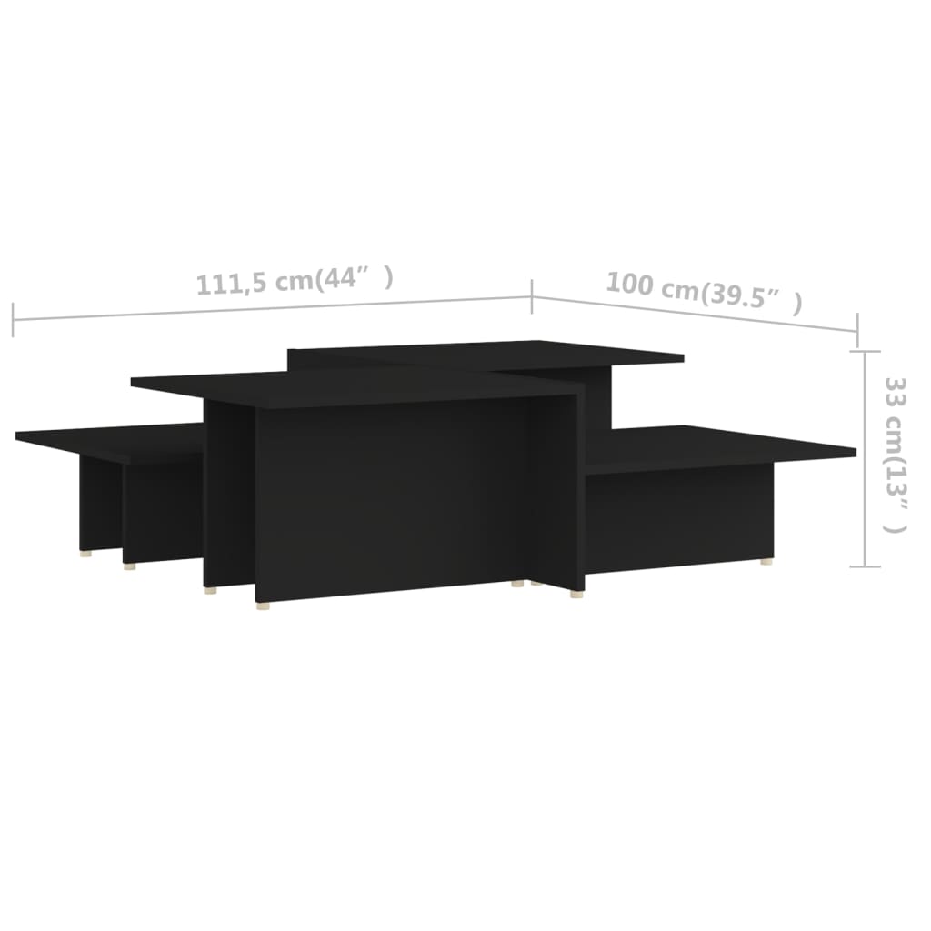 Sohvapöydät 2 kpl musta 111,5x50x33 cm - Sisustajankoti.fi