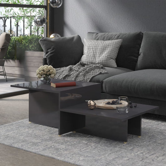 Sohvapöytä korkeakiilto harmaa 111,5x50x33 cm - Sisustajankoti.fi