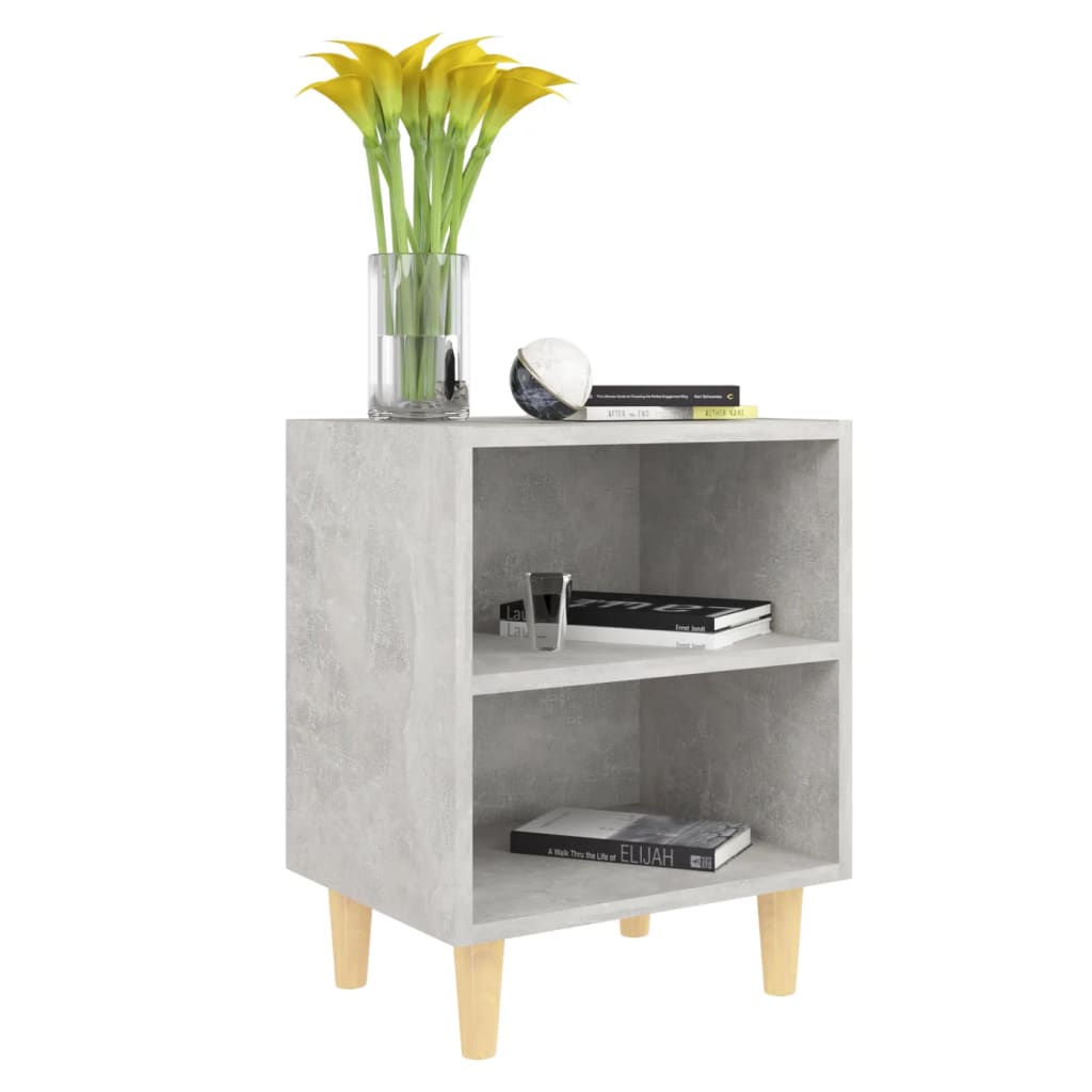 Yöpöydät täyspuiset jalat 2 kpl betoninharmaa 40x30x50 cm - Sisustajankoti.fi