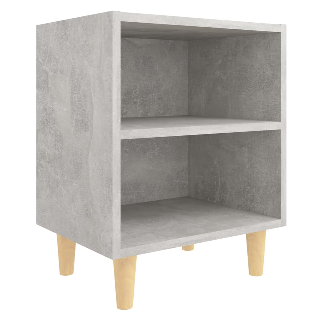 Yöpöydät täyspuiset jalat 2 kpl betoninharmaa 40x30x50 cm - Sisustajankoti.fi