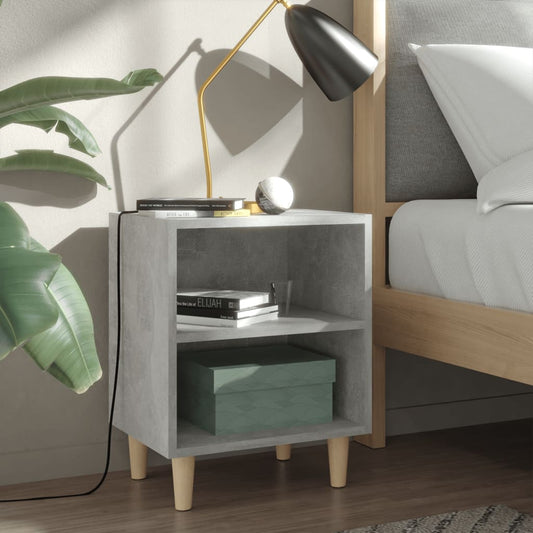 Yöpöydät täyspuiset jalat 2 kpl betoninharmaa 40x30x50 cm - Sisustajankoti.fi