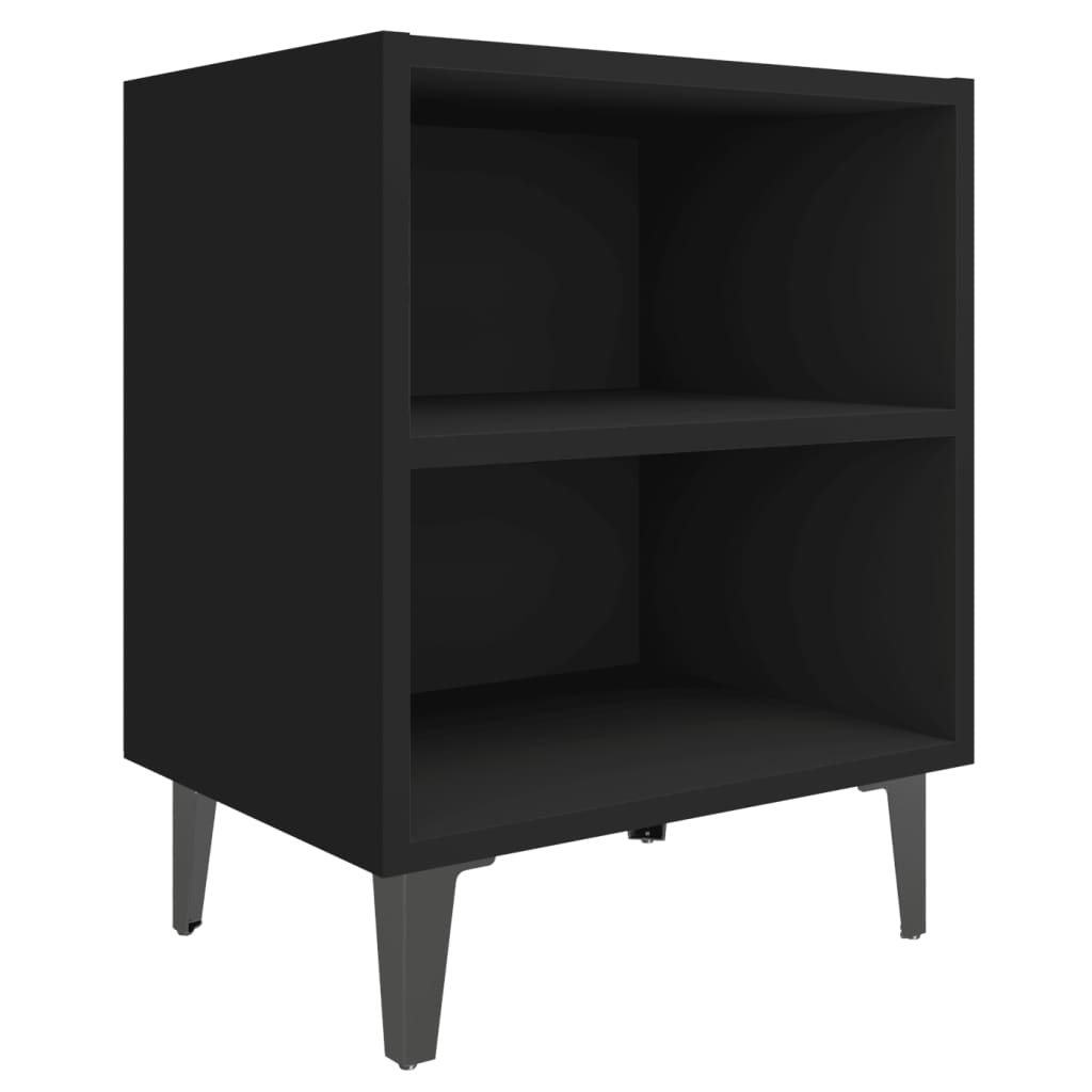 Yöpöydät metallijaloilla 2 kpl musta 40x30x50 cm - Sisustajankoti.fi