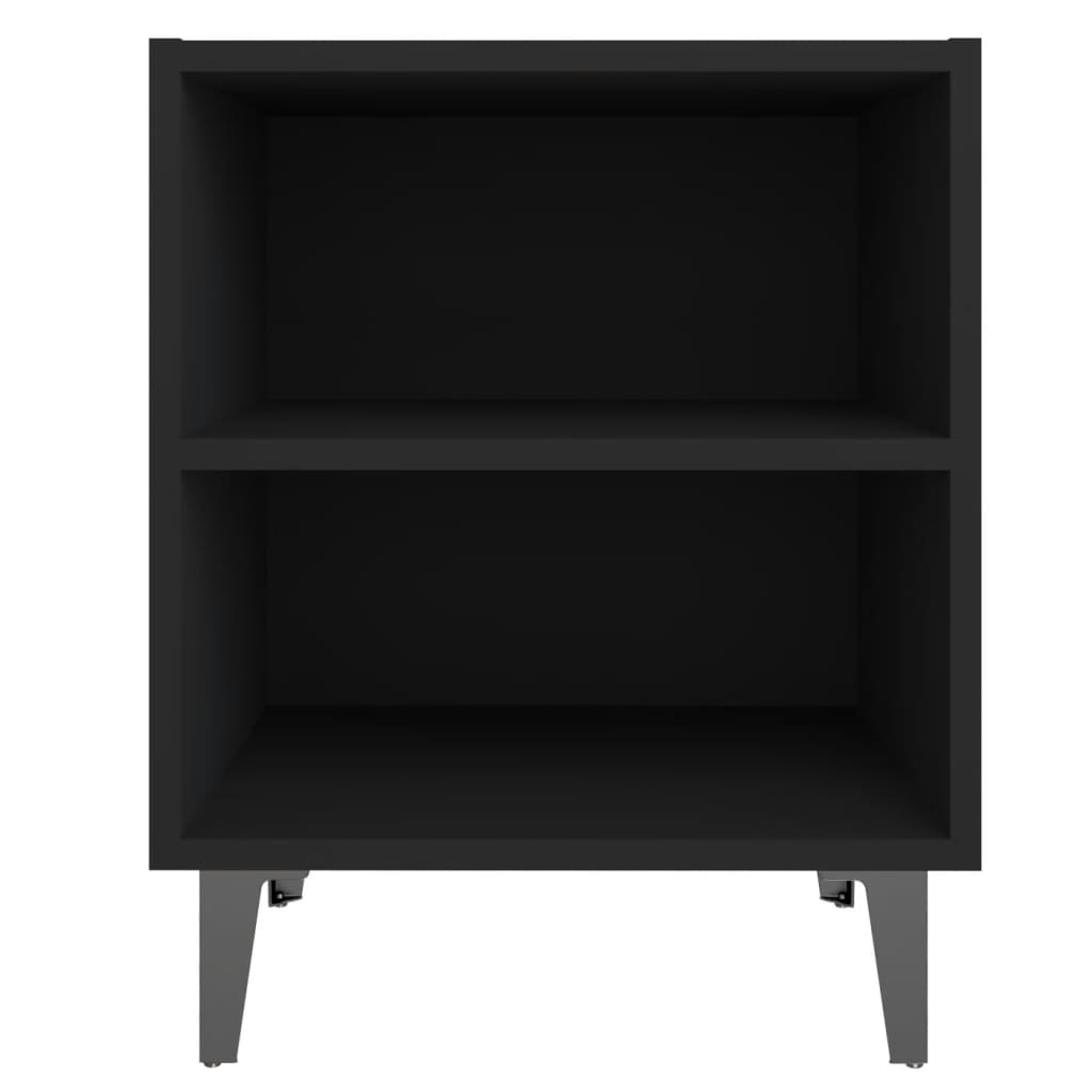 Yöpöydät metallijaloilla 2 kpl musta 40x30x50 cm - Sisustajankoti.fi