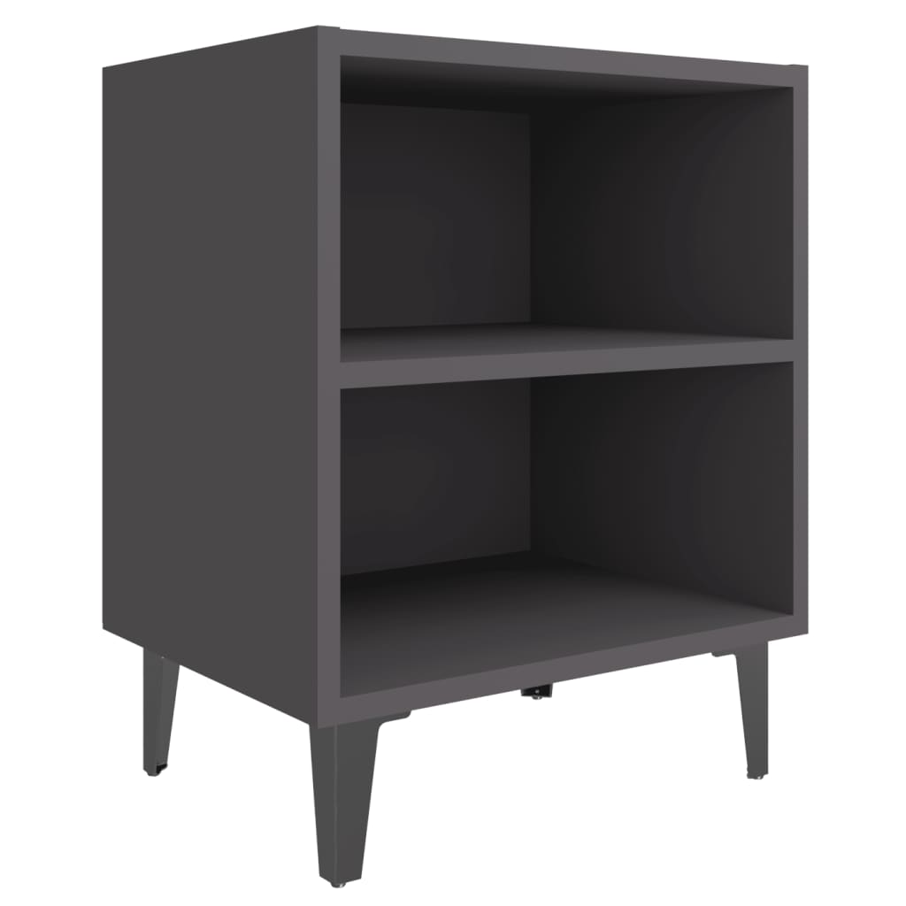 Yöpöydät metallijaloilla 2 kpl harmaa 40x30x50 cm - Sisustajankoti.fi
