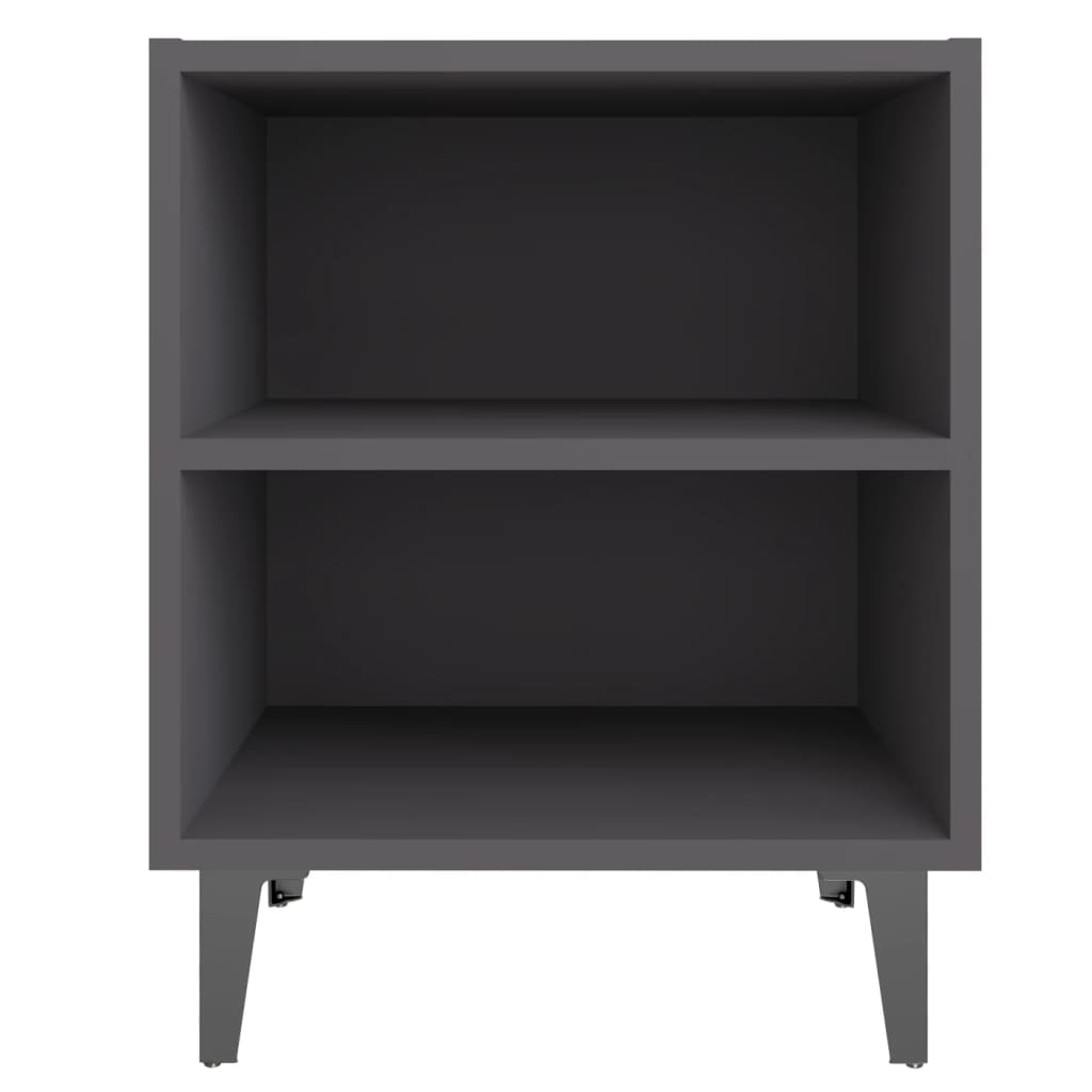 Yöpöydät metallijaloilla 2 kpl harmaa 40x30x50 cm - Sisustajankoti.fi