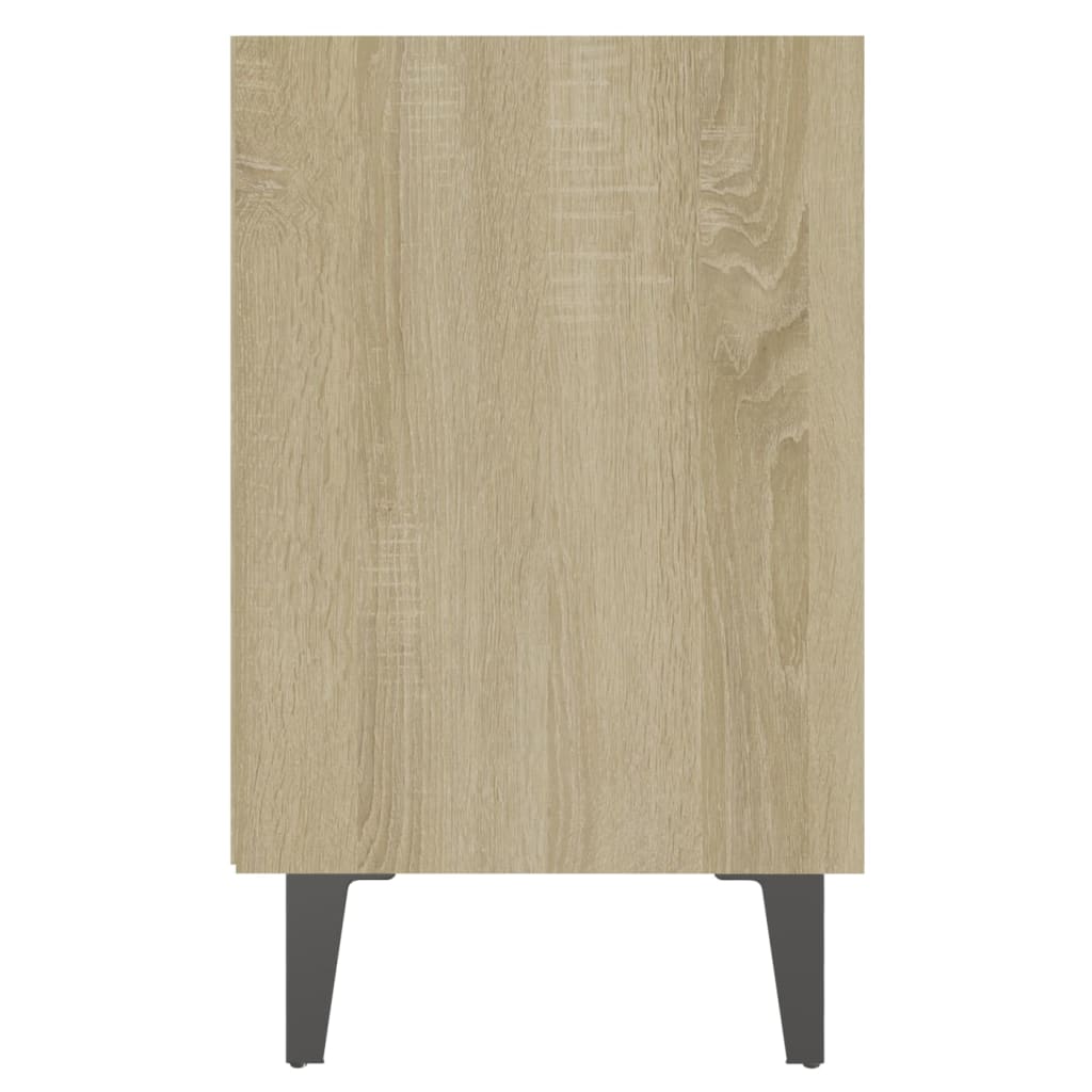 Yöpöydät metallijaloilla 2 kpl Sonoma-tammi/valk. 40x30x50 cm - Sisustajankoti.fi