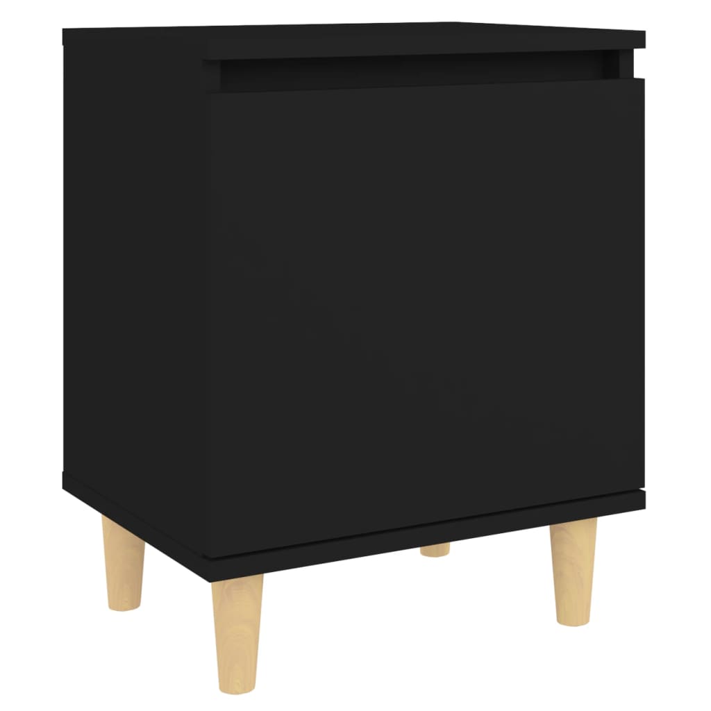 Yöpöydät täyspuujaloilla 2 kpl musta 40x30x50 cm - Sisustajankoti.fi