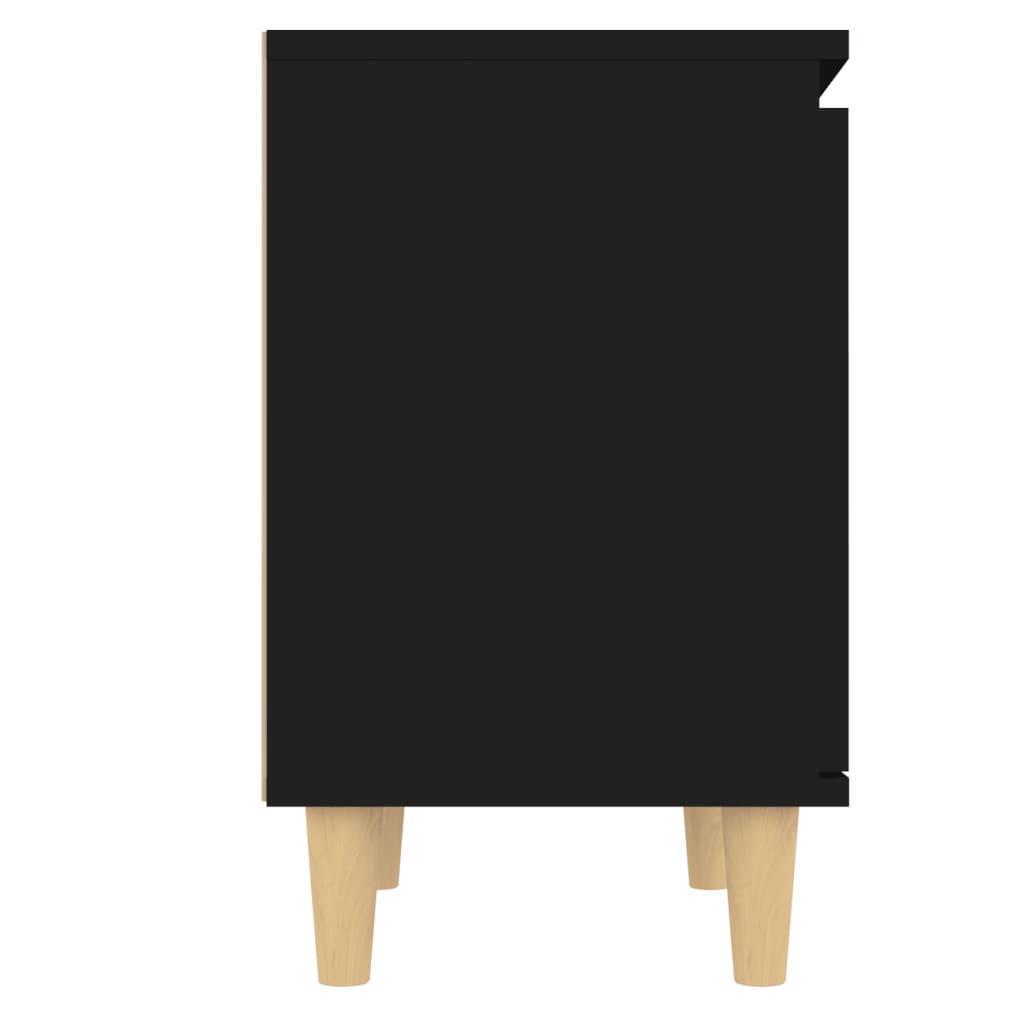 Yöpöydät täyspuujaloilla 2 kpl musta 40x30x50 cm - Sisustajankoti.fi