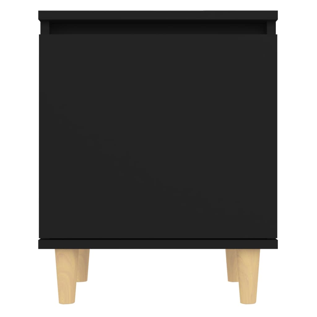 Yöpöydät täyspuujaloilla 2 kpl musta 40x30x50 cm - Sisustajankoti.fi