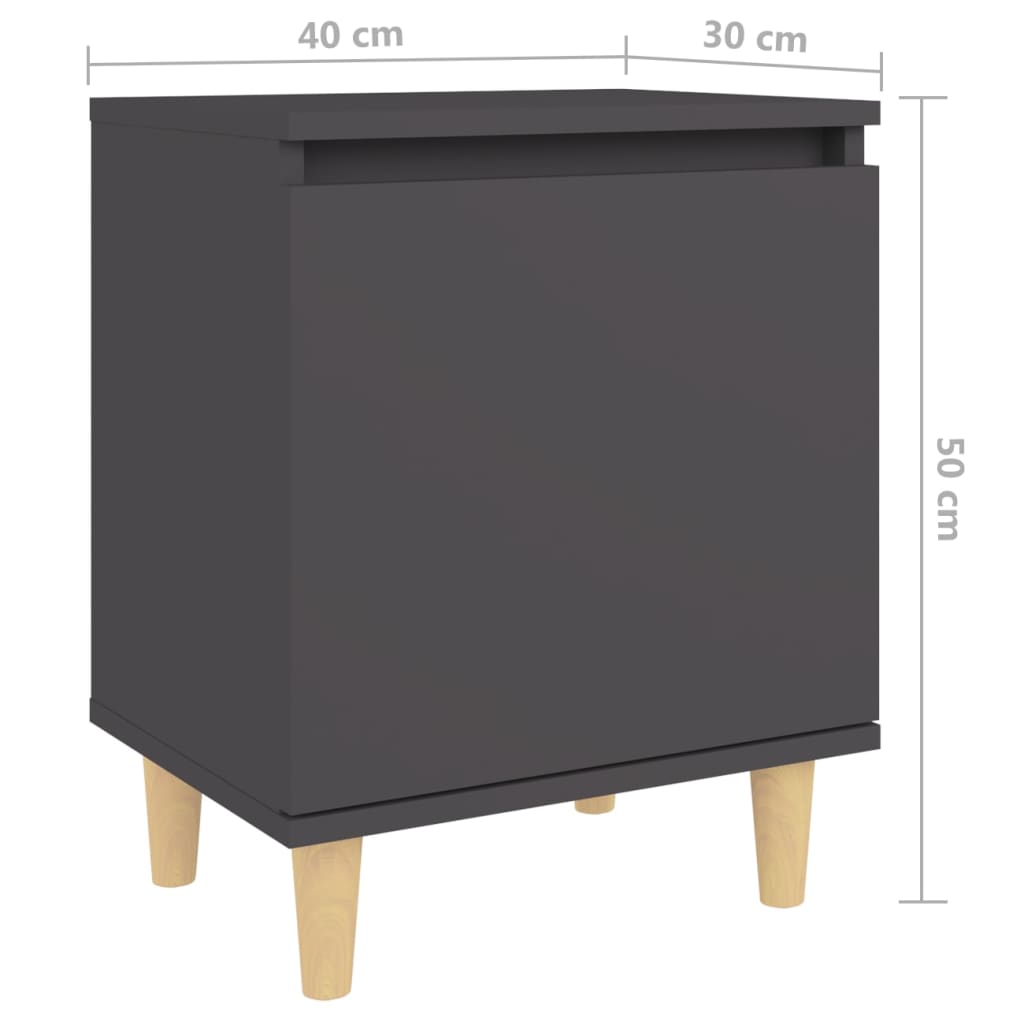 Yöpöytä täyspuujaloilla harmaa 40x30x50 cm - Sisustajankoti.fi