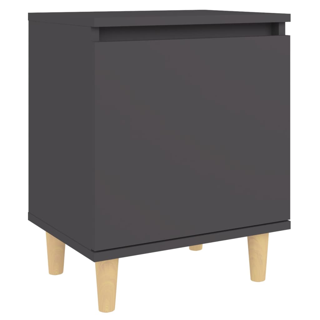 Yöpöydät täyspuujaloilla 2 kpl harmaa 40x30x50 cm - Sisustajankoti.fi