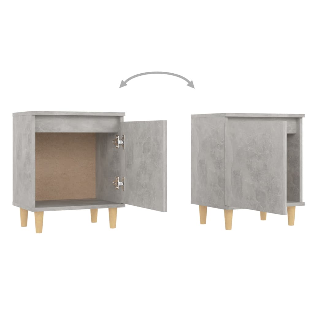 Yöpöydät täyspuiset jalat 2 kpl betoninharmaa 40x30x50 cm - Sisustajankoti.fi