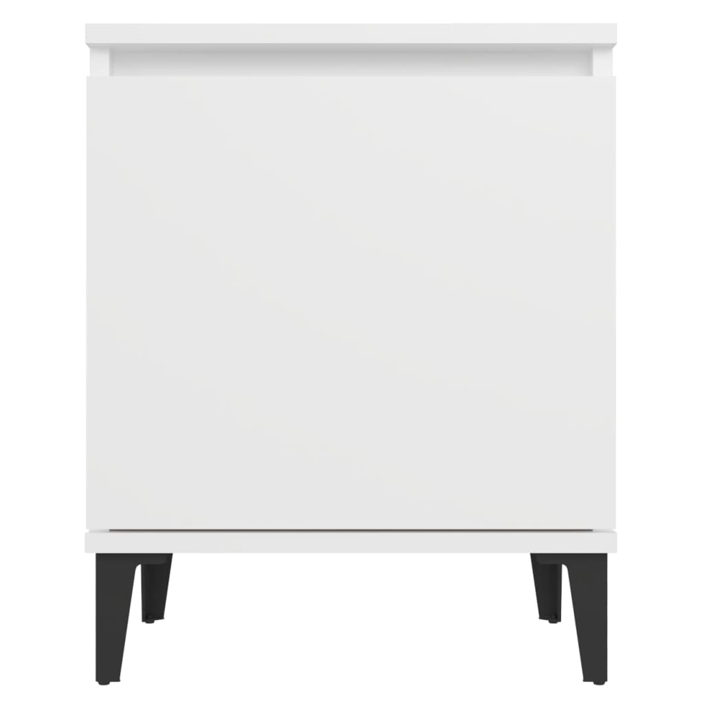 Yöpöydät metallijaloilla 2 kpl valkoinen 40x30x50 cm - Sisustajankoti.fi