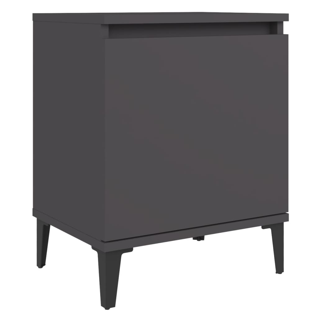 Yöpöydät metallijaloilla 2 kpl harmaa 40x30x50 cm - Sisustajankoti.fi