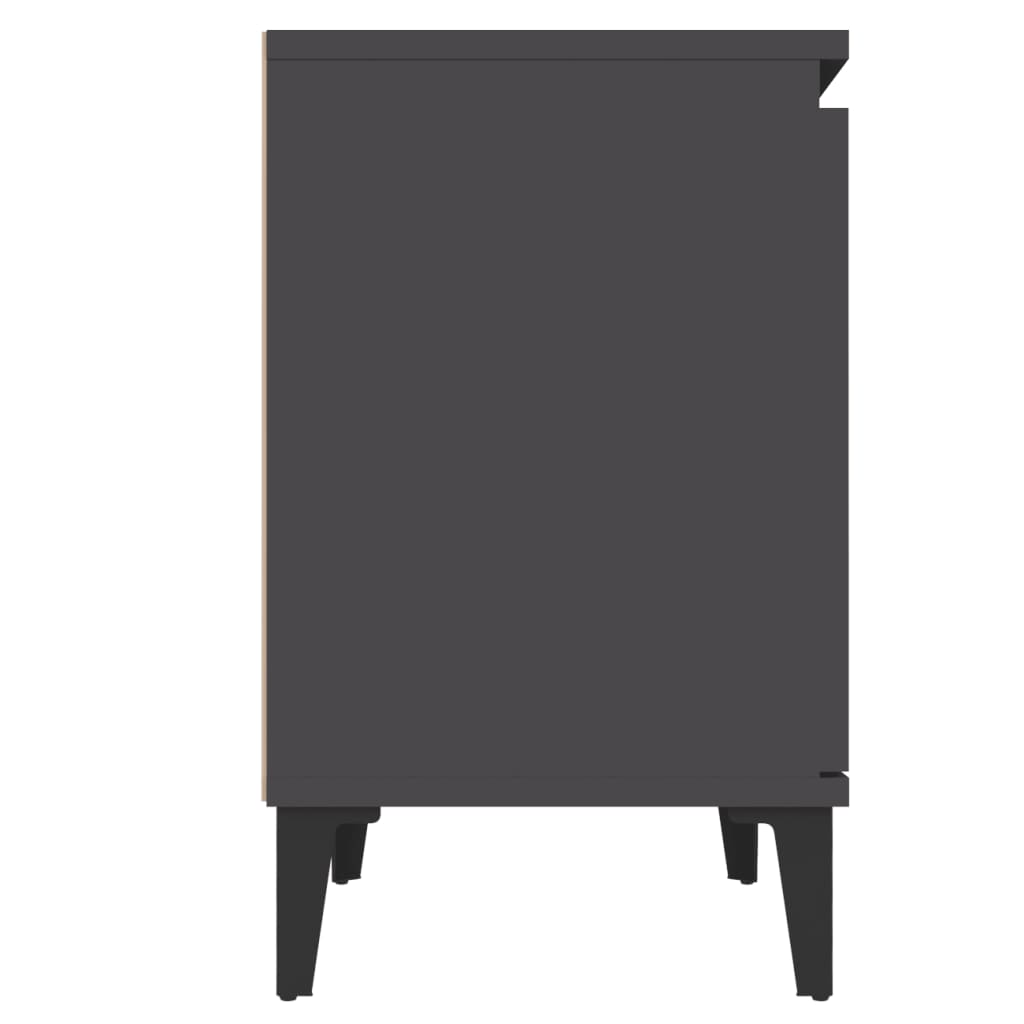 Yöpöydät metallijaloilla 2 kpl harmaa 40x30x50 cm - Sisustajankoti.fi