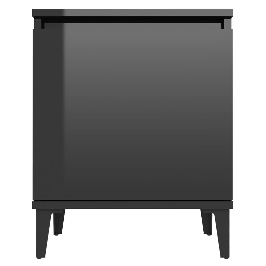 Yöpöydät metallijaloilla 2 kpl korkeakiilto musta 40x30x50 cm - Sisustajankoti.fi