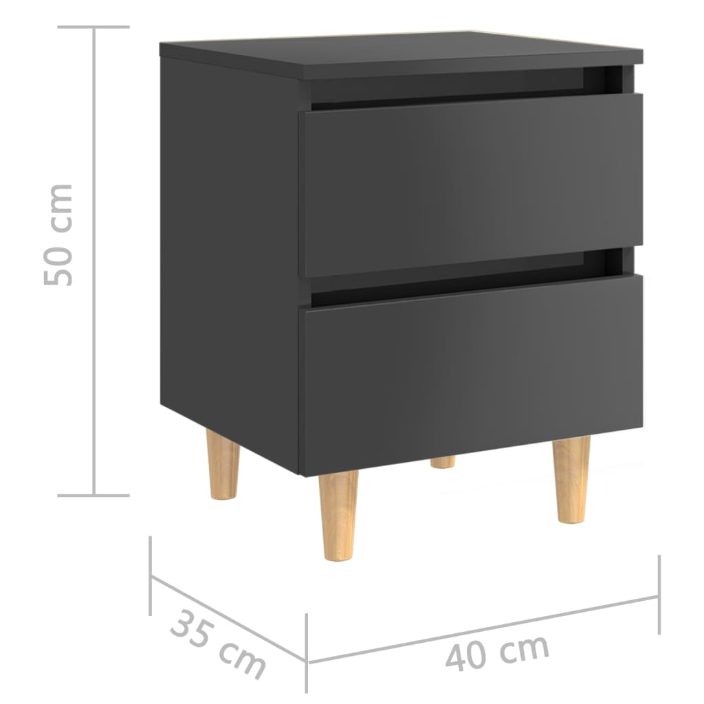 Yöpöydät täysmäntyiset jalat 2 kpl kork.kiilto harm. 40x35x50cm - Sisustajankoti.fi