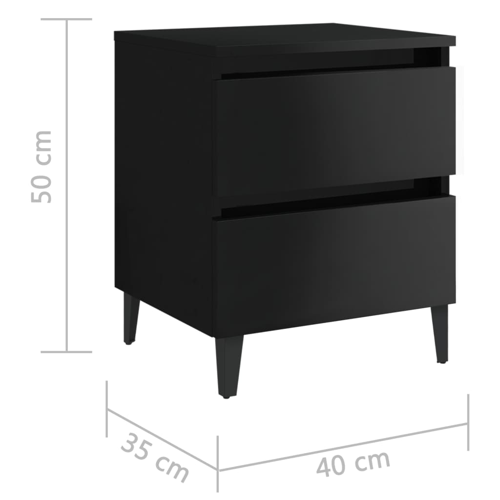 Yöpöytä korkeakiilto musta 40x35x50 cm - Sisustajankoti.fi