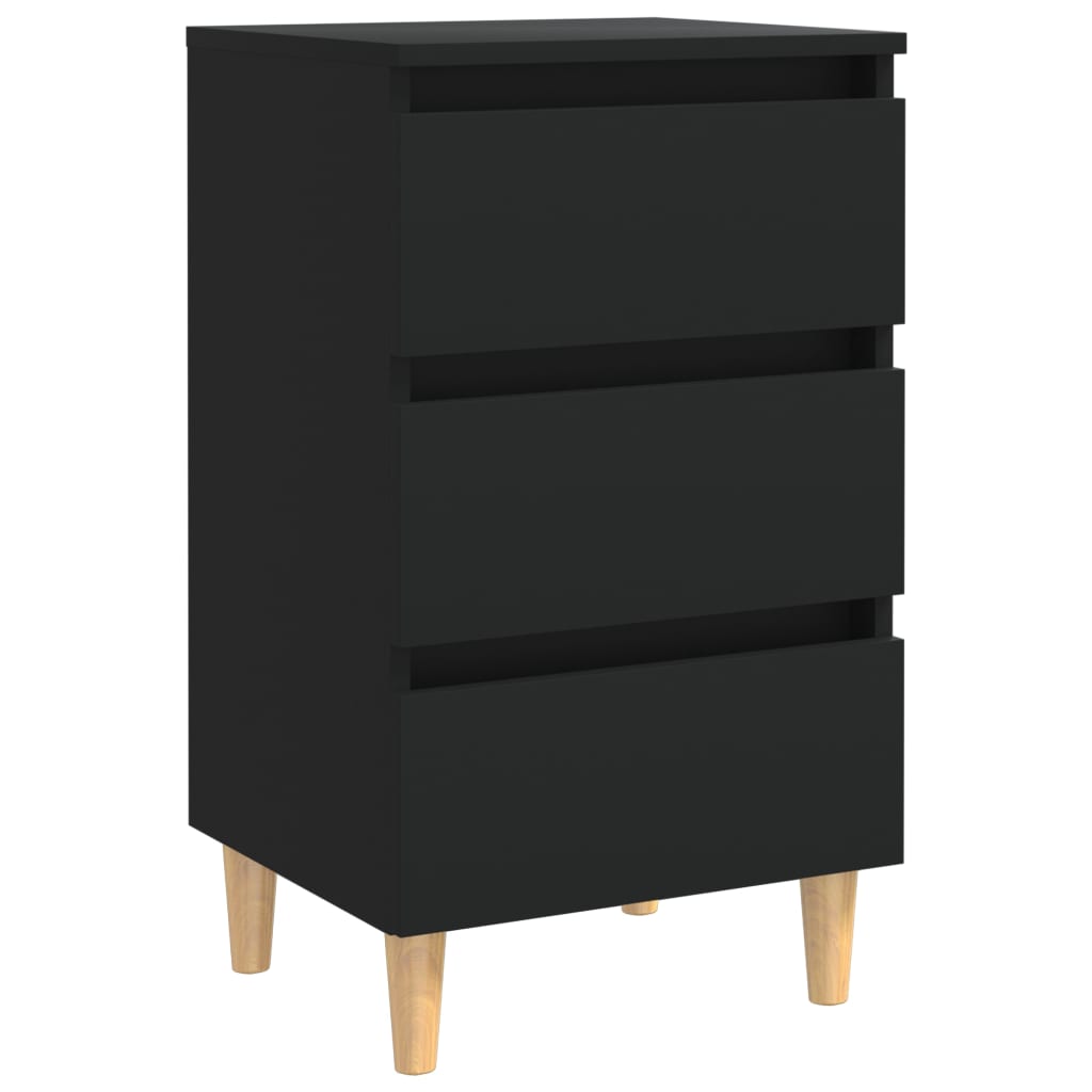 Yöpöytä täyspuiset jalat musta 40x35x69 cm - Sisustajankoti.fi